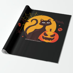 Papel De Presente Presente de aranha Pumpkin Preto De Gato Hallowe
