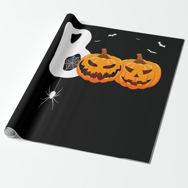 Papel De Presente Presente de aranha | Pumpkins Spider Halloween (Desenrolado)