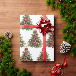 Papel De Presente Presente de árvore de Natal vintage de pinheiro