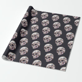 Papel De Presente Presente de Caveira de Disco Preto