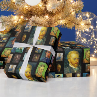 Papel De Presente Presente de Colagem de Selfies de Vincent van Gogh