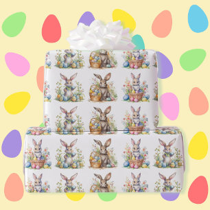 Papel De Presente Presente de corte de ovos de coelho da Páscoa