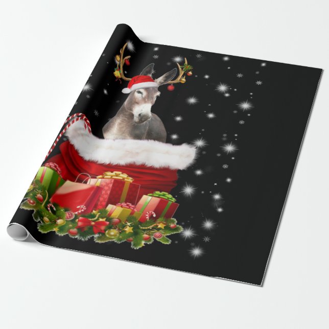 Papel De Presente Presente de Donkey Lover | Feliz Natal de Donkey (Desenrolado)