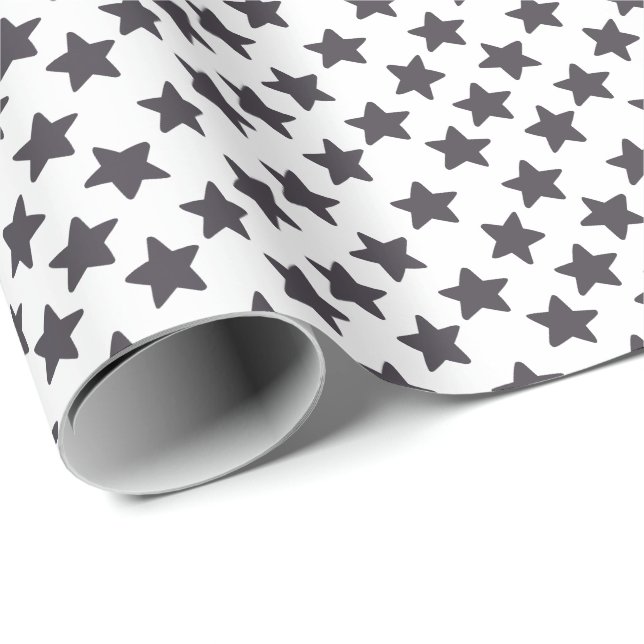 Papel De Presente Presente de Estrela de Natal Azul Marinho (Ponta do rolo)