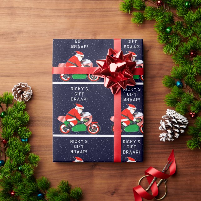 Papel De Presente Presente de Feriado Motocross Motocross engraçado  (Presente de Natal)