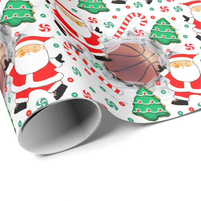 Papel De Presente Presente de Férias de Basquetebol (Ponta do rolo)