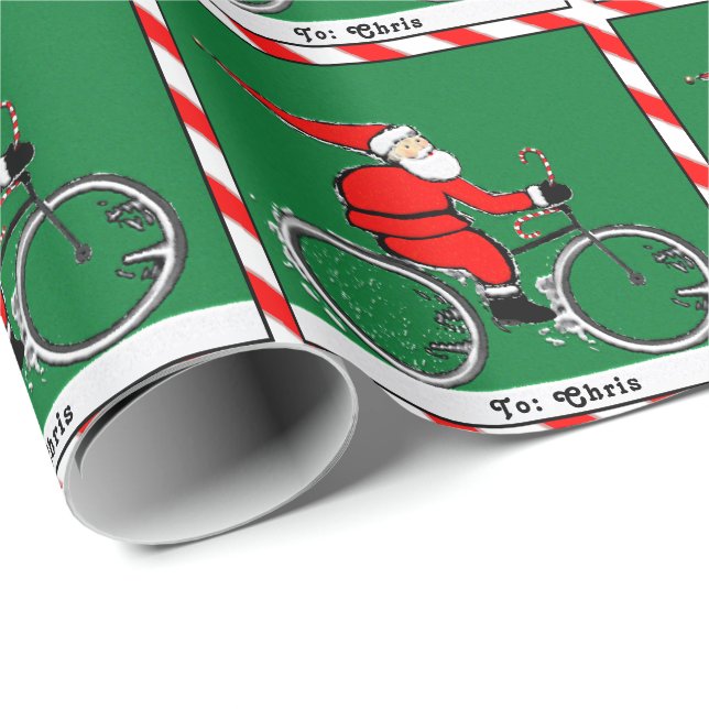 Papel De Presente Presente de Férias de Ciclista Engraçado (Ponta do rolo)