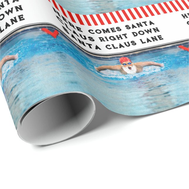 Papel De Presente Presente de Férias de Natação (Ponta do rolo)