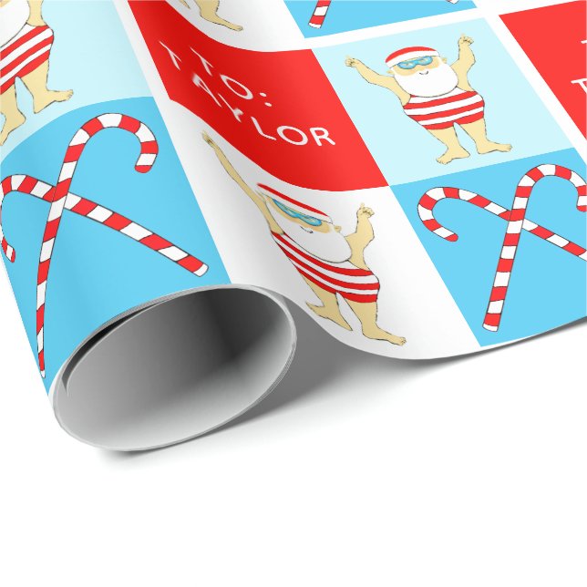 Papel De Presente Presente de Férias de Natação Personalizado para N (Ponta do rolo)