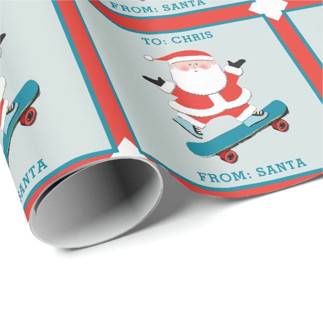 Papel De Presente Presente de Férias de Skate (Ponta do rolo)