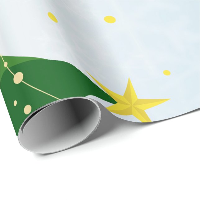 Papel De Presente Presente de Férias Divertido Azul e Verde (Ponta do rolo)