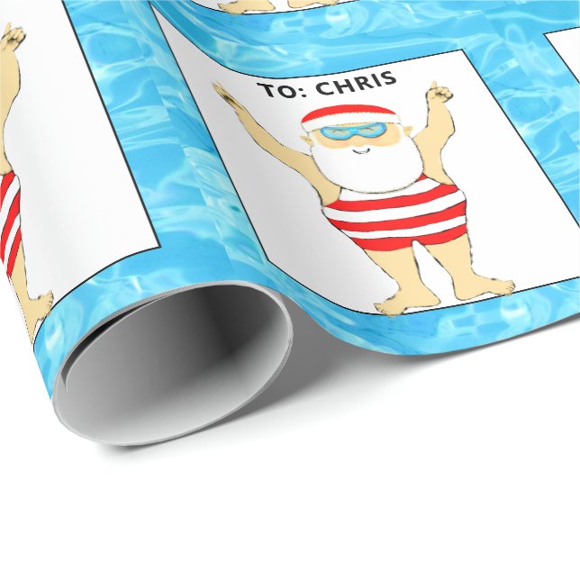 Papel De Presente Presente de Férias para Nadador (Ponta do rolo)