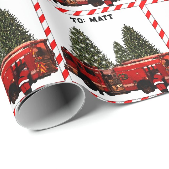 Papel De Presente Presente de Férias Personalizado para Bombeiro (Ponta do rolo)