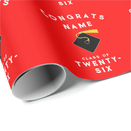 Papel De Presente Presente de Formatura Vermelho 2026