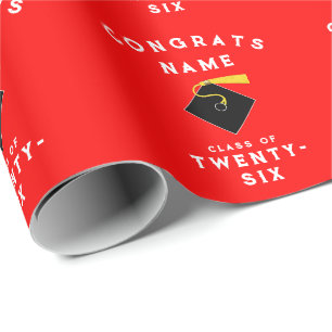 Papel De Presente Presente de Formatura Vermelho 2026