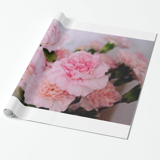 Papel De Presente Presente de fotografia de lindas flores de cravo r (Desenrolado)