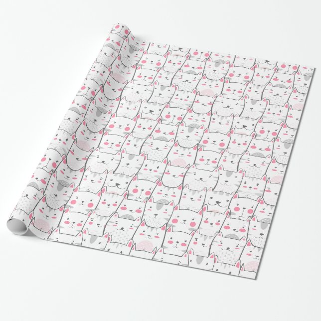 Papel De Presente Presente de Gatinhos Gatos Engraçados (Desenrolado)