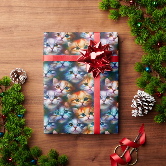 Papel De Presente Presente de Gato | Facas de Gato Cuto (Presente de Natal)