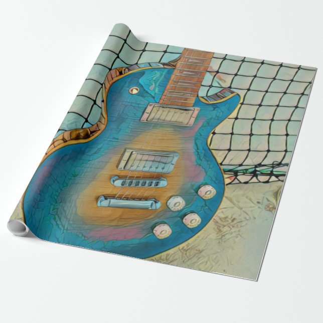 Papel De Presente Presente de guitarrista acústico (Desenrolado)