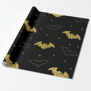 Papel De Presente Presente de Halloween Celestial, Dourado e assusta