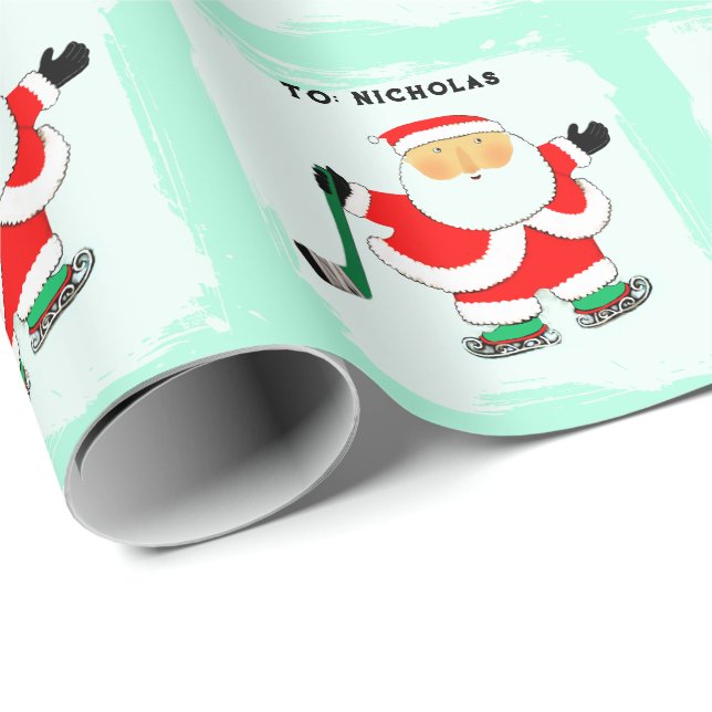 Papel De Presente Presente de Hockey Holiday (Ponta do rolo)