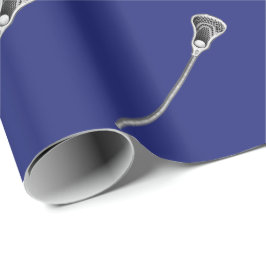 Papel De Presente Presente de Lacrosse Azul