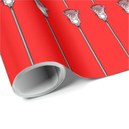 Papel De Presente Presente de Lacrosse Vermelho