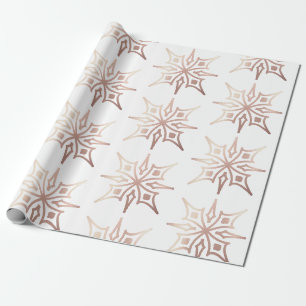 Papel De Presente Presente de Natal Branco Floco de Neve em Dourado