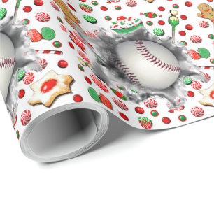 Papel De Presente Presente de Natal de Baseball
