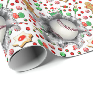 Papel De Presente Presente de Natal de Baseball