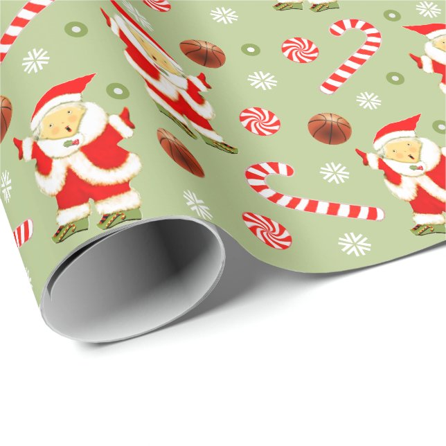Papel De Presente Presente de Natal de Basquete Feminino (Ponta do rolo)