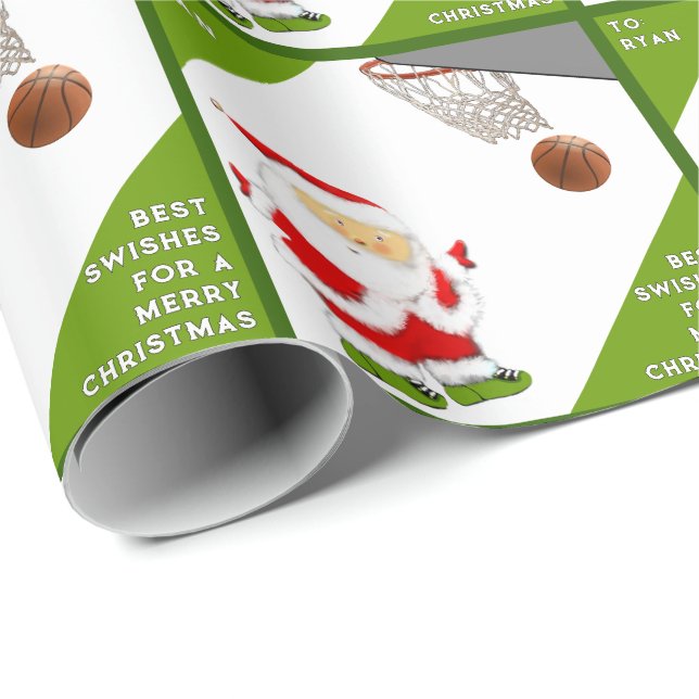 Papel De Presente Presente de Natal de Basquete Personalizado (Ponta do rolo)