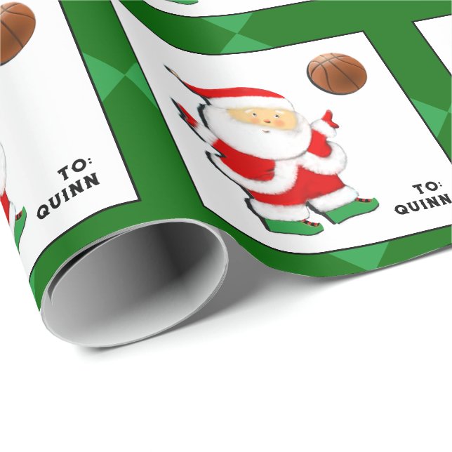 Papel De Presente Presente de Natal de Basquete Personalizado (Ponta do rolo)