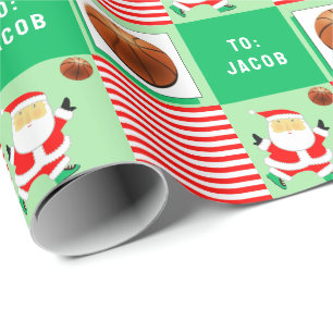 Papel De Presente Presente de Natal de Basquetebol