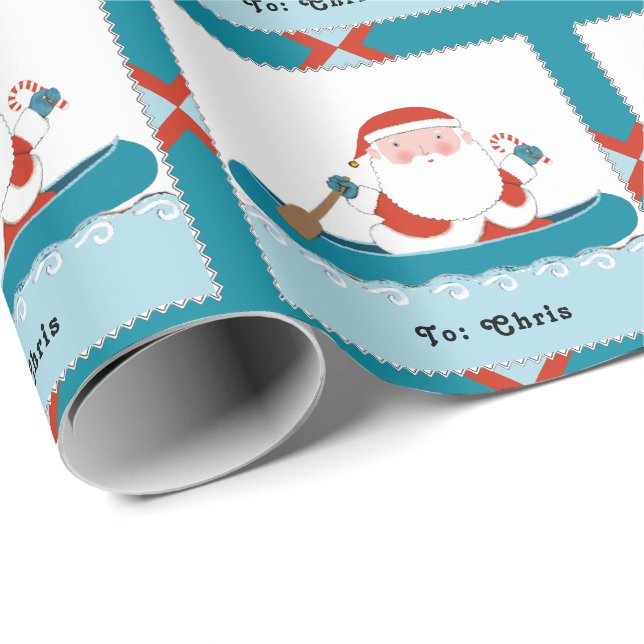 Papel De Presente Presente de Natal de Canoa de Acampamento (Ponta do rolo)
