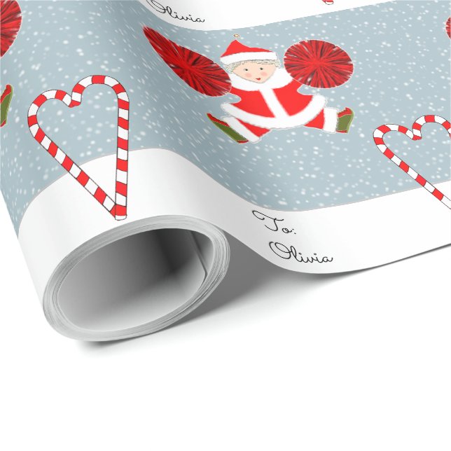 Papel De Presente Presente de Natal de Cheerleader Personalizado (Ponta do rolo)