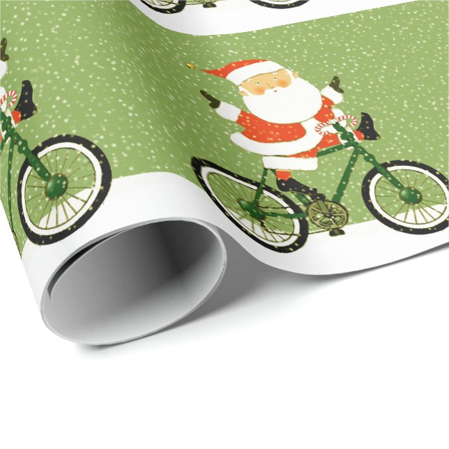 Papel De Presente Presente de Natal de Ciclismo Festa (Ponta do rolo)