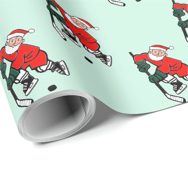 Papel De Presente Presente de Natal de Férias de Hockey (Ponta do rolo)