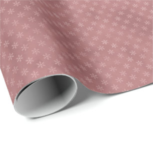 Papel De Presente Presente de Natal de Floco de Neve Rosa Elegante S
