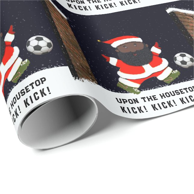 Papel De Presente Presente de Natal de Futebol (Ponta do rolo)