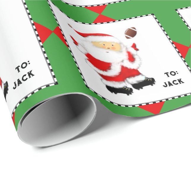 Papel De Presente Presente de Natal de Futebol (Ponta do rolo)