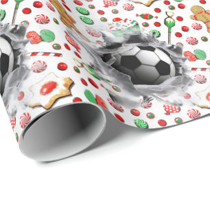 Papel De Presente Presente de Natal de Futebol