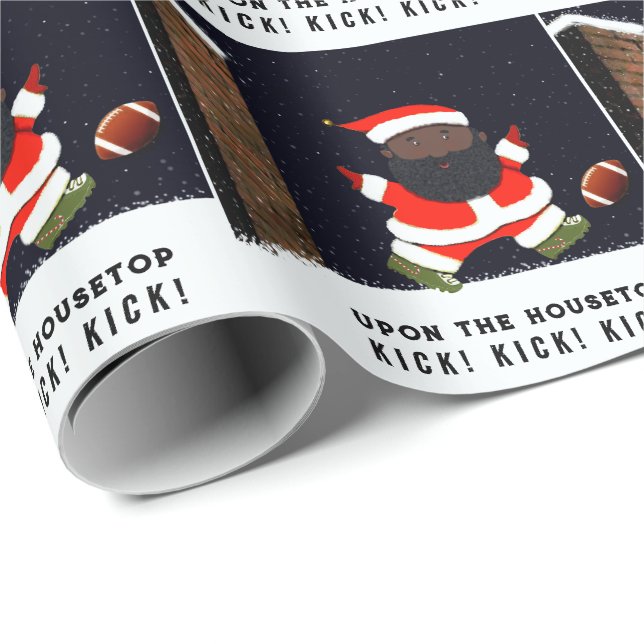 Papel De Presente Presente de Natal de Futebol (Ponta do rolo)