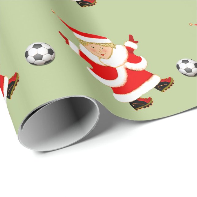 Papel De Presente Presente de Natal de Futebol Feminino (Ponta do rolo)