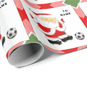 Papel De Presente Presente de Natal de Futebol Personalizado