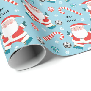 Papel De Presente Presente de Natal de Futebol Personalizado