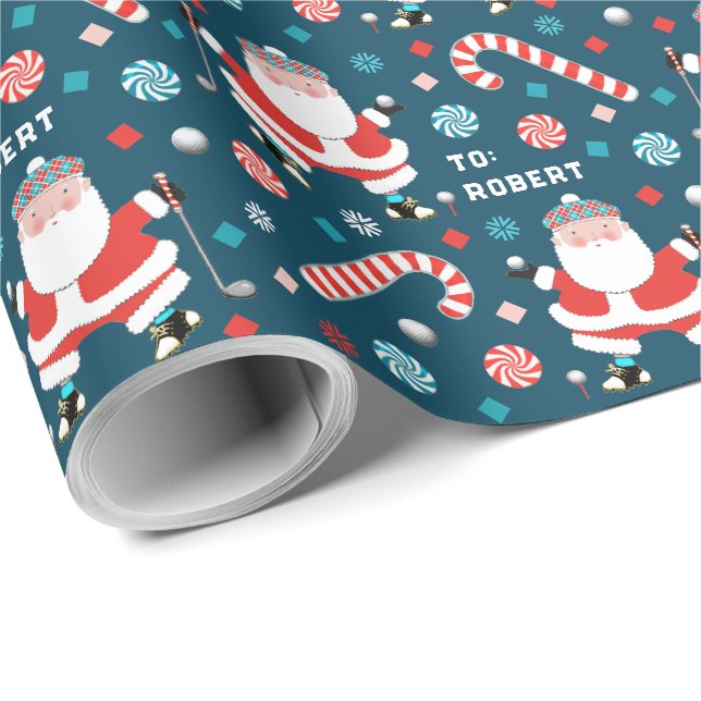 Papel De Presente Presente de Natal de Golfe (Ponta do rolo)