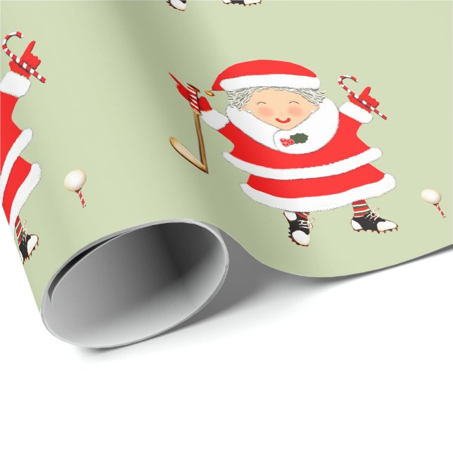 Papel De Presente Presente de Natal de Golfe para Senhoras (Ponta do rolo)