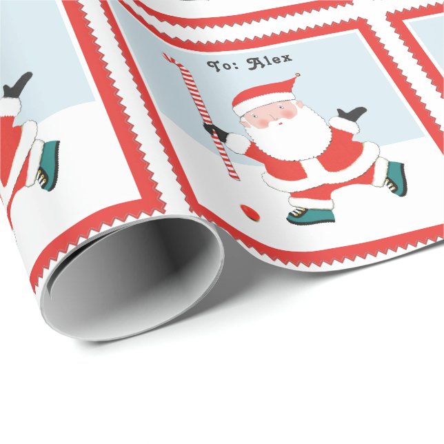Papel De Presente Presente de Natal de Hóquei em Campo Personalizado (Ponta do rolo)