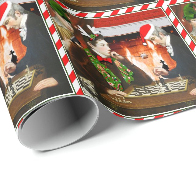 Papel De Presente Presente de Natal de Jogo de Xadrez (Ponta do rolo)